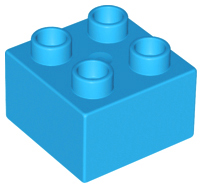 Lego Duplo kostka azurová modrá 2x2